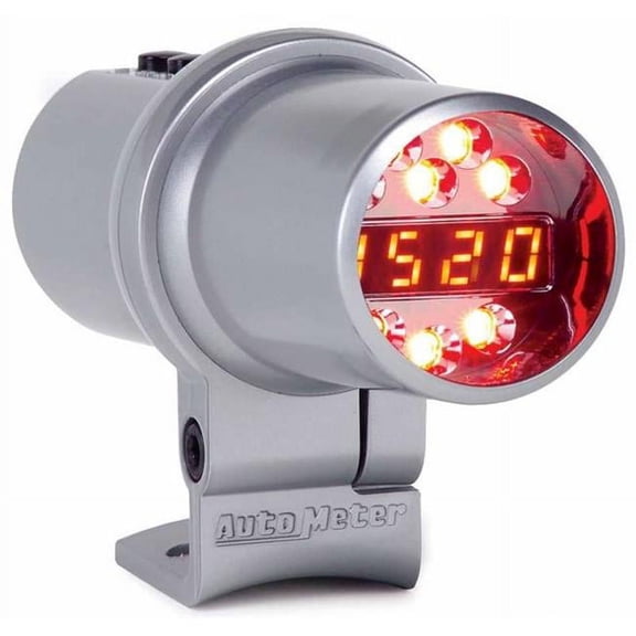Autometer 5344 Shift Light, Digital W/ Amber Led, Silver, Pedestal Mount, Dpss Level 1