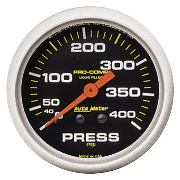 Autometer 5424 Pro-Comp Pressure Gauge, 2-5/8", 400 PSI, Liquid Filled Mech