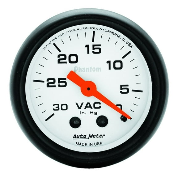 Autometer 5784 Phantom 2-1/16" Vacuum Gauge, 0-30 In Hg,