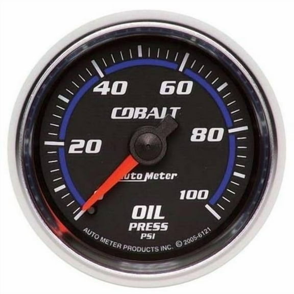 AUTO METER 6121 2-1/16IN OIL PRESS, 0-100 PSI, MECH, COBALT