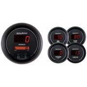 Autometer 6300 Sport-Comp Digital Gauge Kit, 5 Pc., 3-3/8" & 2-1/16", Electric Speedo, Digital, Black Dial W/ Red Led