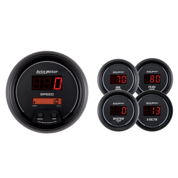 Auto Meter Digital Speedometer Autometer 6300 Sport-Comp Digital Gauge Kit, 5 Pc., 3-3/8