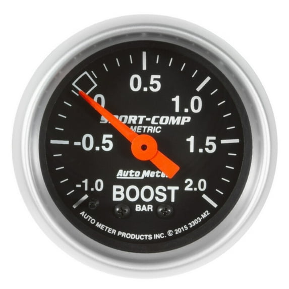 Autometer Sport-Comp Gauge Vac/Boost 2 1/16in -1 - +2 Bar Mechanical Sport-Comp - 3303-M2
