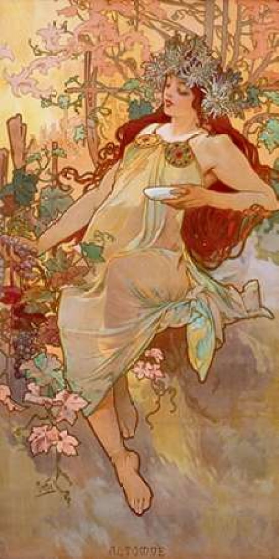 Automne Canvas Art - Alphonse Mucha (24 x 48)