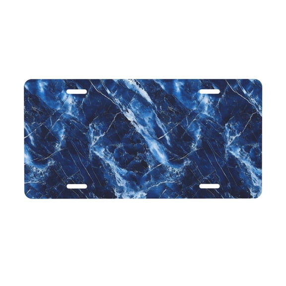 Automobile Aluminum Front Plate 126in Light And Durable Installation Easy To Clean Beautiful And Conspicuous Show Your Car Royalblue Marble_1