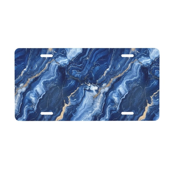 Automobile Aluminum Front Plate 126in Light And Durable Installation Easy To Clean Beautiful And Conspicuous Show Your Car Royalblue Marble_2