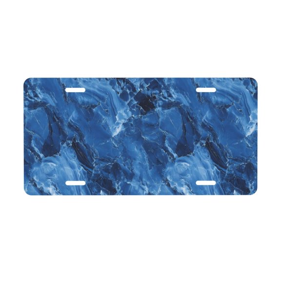 Automobile Aluminum Front Plate 126in Light And Durable Installation Easy To Clean Beautiful And Conspicuous Show Your Car Royalblue Marble_3