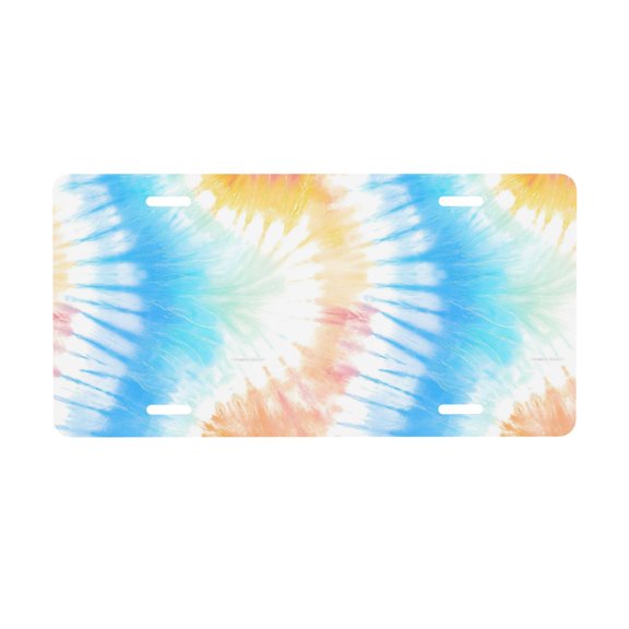 Automobile Aluminum Front Plate 126in Light And Durable Installation Easy To Clean Beautiful And Conspicuous Show Your Car Lightgrey Tie-Dye Background Vibrant Colors And Swirling (3)