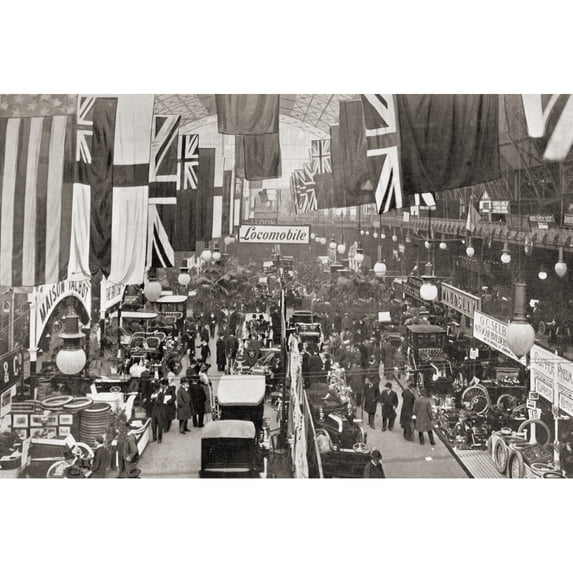An Automobile Exhibition In The Agricultural Hall, Islington, London, England C. 1903. From Living London, Published 1903 by Ken Welsh / Design Pics (34 x 22)