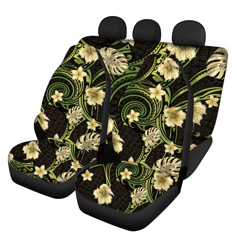 Automobile Seat Protector Samoan Polynesian Plumeria Print Comfort