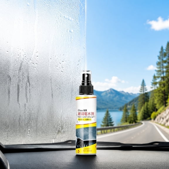 Automobile Windshield De-Icing and Rainproof Agent 100ml, Winter Anti-Fog Glass Spray, Rearview Mirror Water Repellent, Long-Lasting Clear Driving Vision for Cars SUVs Trucks, Winter Safety Enhancer
