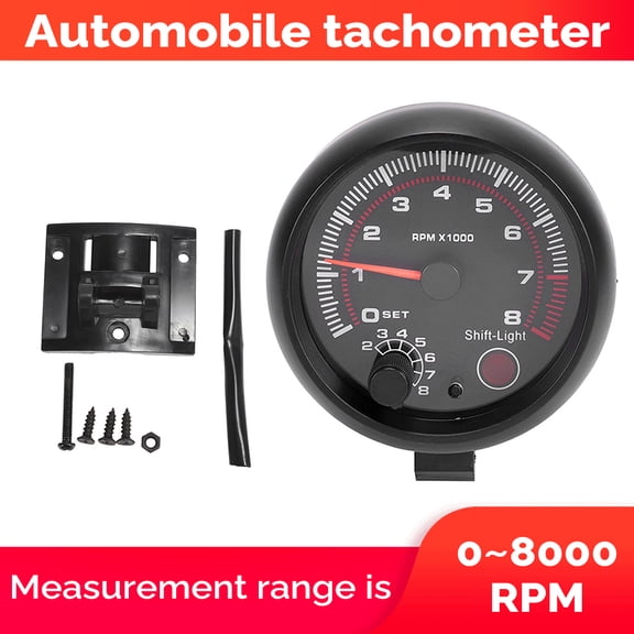 Automobile tachometer,Refitted White 0-8000 White 0-8000 Pointer 0-8000 Pointer 92mm 3.75 Refitted White Qisuo Inter 0-8000 3.75 Car Universal 0-8000 Rpm 0-8000 Rpm 12v
