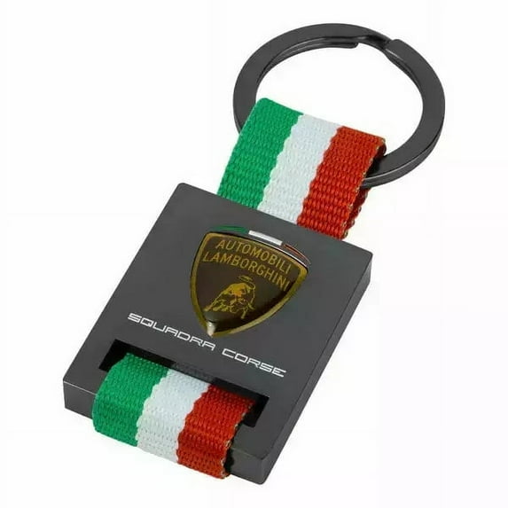 Automobili Lamborghini Squadra Corse Italian Flag Keyring