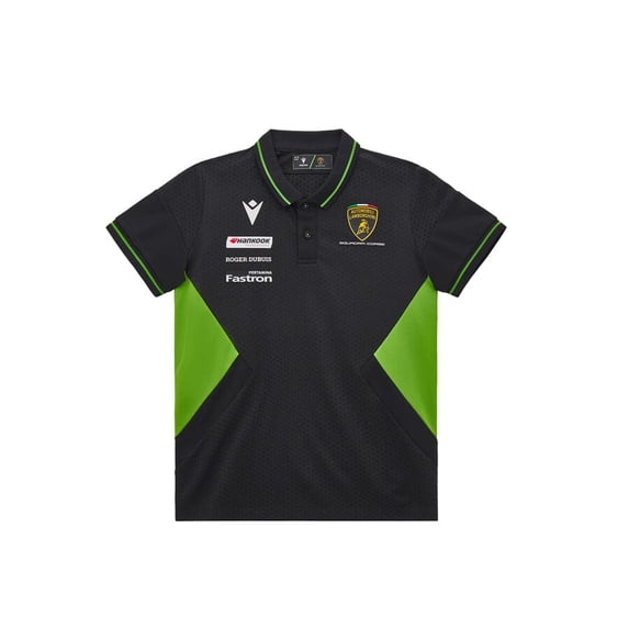 Automobili Lamborghini Squadra Corse Kids Team Polo Shirt - Youth Black/White