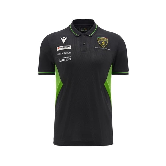 Automobili Lamborghini Squadra Corse Men's Team Polo Shirt - White/Black