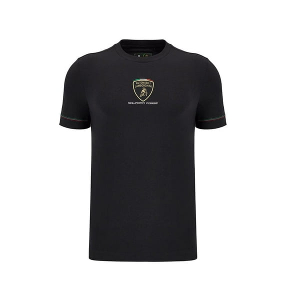 Automobili Lamborghini Squadra Corse Men's Tricolor T-Shirt - Black