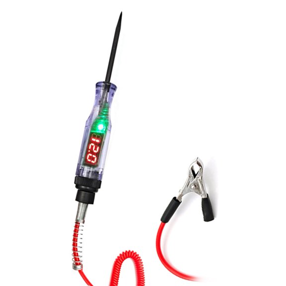 Automotive 3-48V Portable Car Automotive Electric Digital Display Circuit Tester Car Truck Circuit Probe Test Pen Automotive Test Light Tester With 2.8M Spring Wire