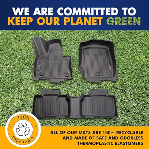Automotive 3D Floor Mats Set for Ford Explorer 2020-2024 | Heavy Duty All Weather Floor Protection Car Accessories | Black Liner Carpets Mat | Custom Fit Liners for 1st & 2nd Row & 3rd Row