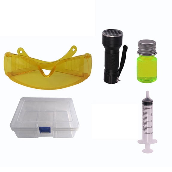 Automotive AC Leak Detection Kit - UV Dye Injector & Refrigerant Tester for Car Repair & Maintenance