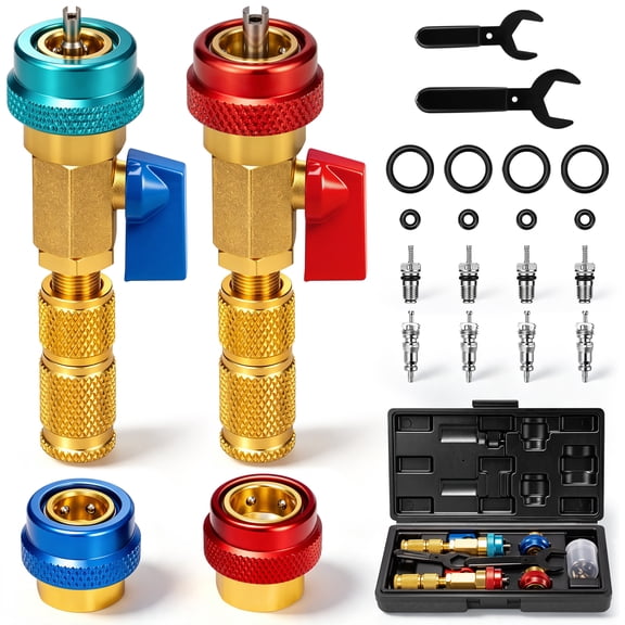 SPECSTAR Automotive AC R134A R1234YF Valve Core Remover and Installer Tool Set, Auto Air Conditioning Repair AC Valve Core Removal Tool for Standard & Jra Valve Core Couplers