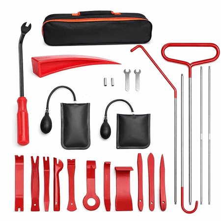 Automotive Access Tool Kit Long Reach Grabber Air Wedge Set Interior Trim Removal Tools with Carrying Bag