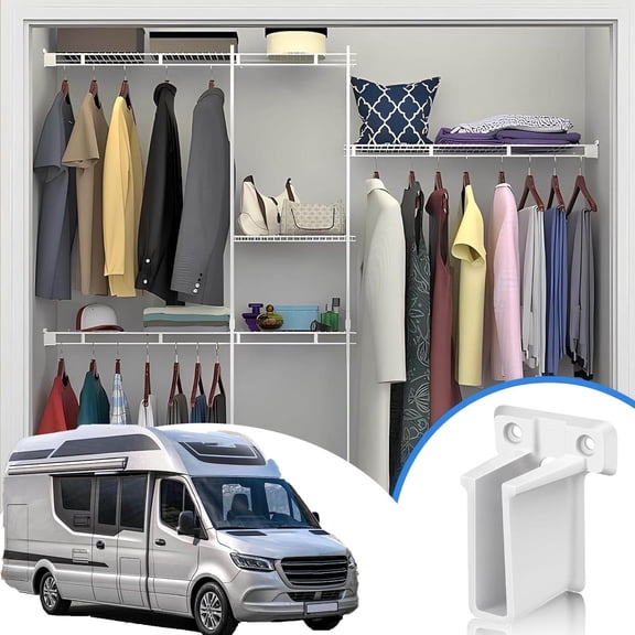 Automotive Accessories - Wire Shelf End Bracket for White Closet Shelves Wall Mount Support with Screws Included