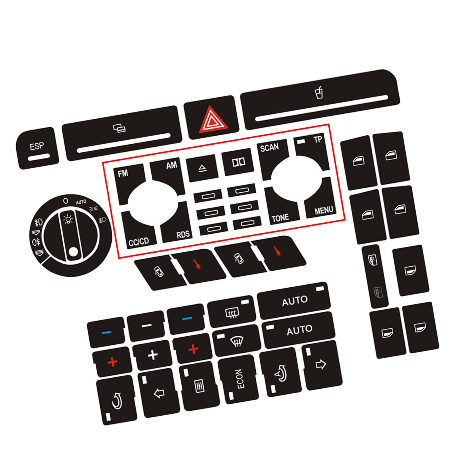 Auto Attach Sticker Automotive Accessory for B6 Button Sticker Door Lock Window Air ...