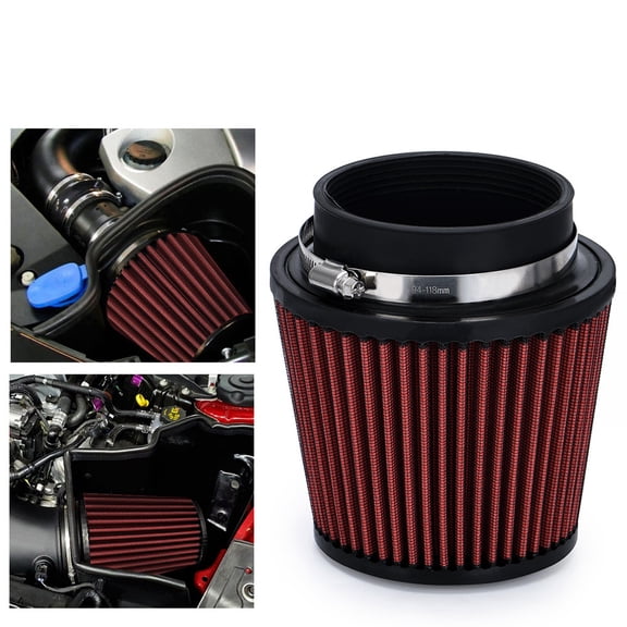 Automotive Air Intake Filters For Imported Vehicles, Cold Air Intake Filter Pipes With 4 Inch 100Mm Equivalent Diameter Stainless Steel Clamp, Replacement For Custom Vehicle