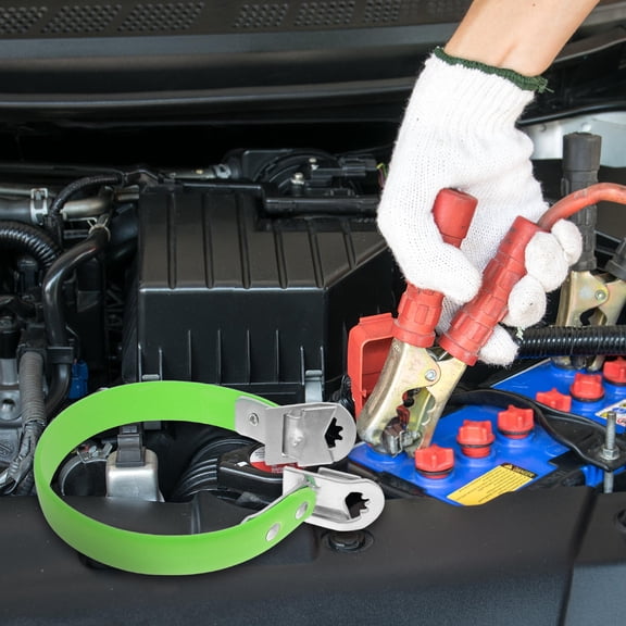 Automotive Battery Carrier Lifting Strap in Green Heavy Duty Rubber and Iron Design for Secure Transport