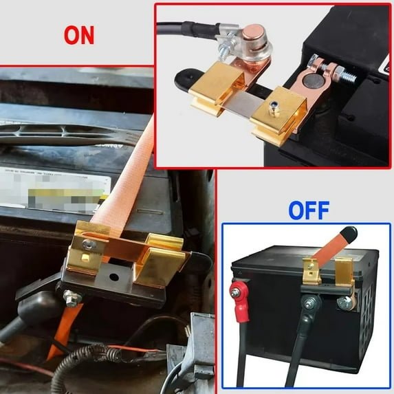 Automotive Battery Quick Disconnect, Battery Terminal Connectors, Car Battery Terminal, Positive Battery Terminal, Brass Coated Frame, 2 in Base Plate, 1 Pc, Manual Power Cut-off,