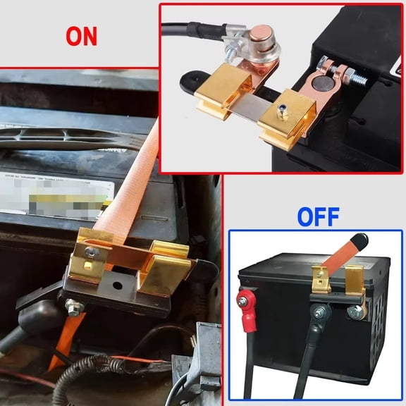 Automotive Battery Quick Disconnect, Battery Terminal Connectors, Car Battery Terminal, Positive Battery Terminal, Brass Coated Frame, 2 in Base Plate, 1 Pc, Manual Power Cut-off,