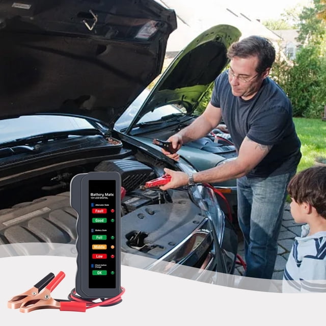 Automotive Battery Tester, 12V Voltage Diagnostic Tool, Car Health Checker, Handheld Battery Analyzer for Cars Trucks SUVs