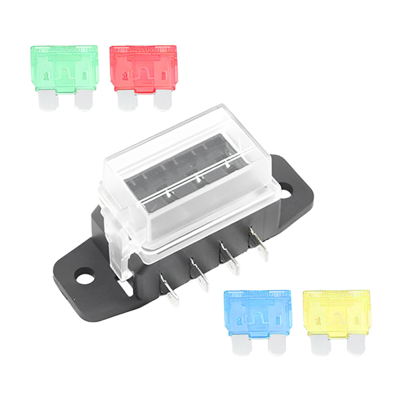 Automotive Blade Fuse Box Holder Block Transparent Cover Sturdy