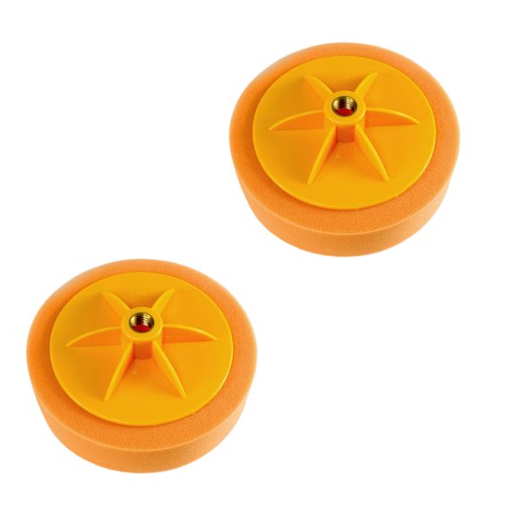 Automotive Buffing Pad 2-Pack with Polishing Face and Center Threaded Mount for Paint Waxing and Metal Finishing