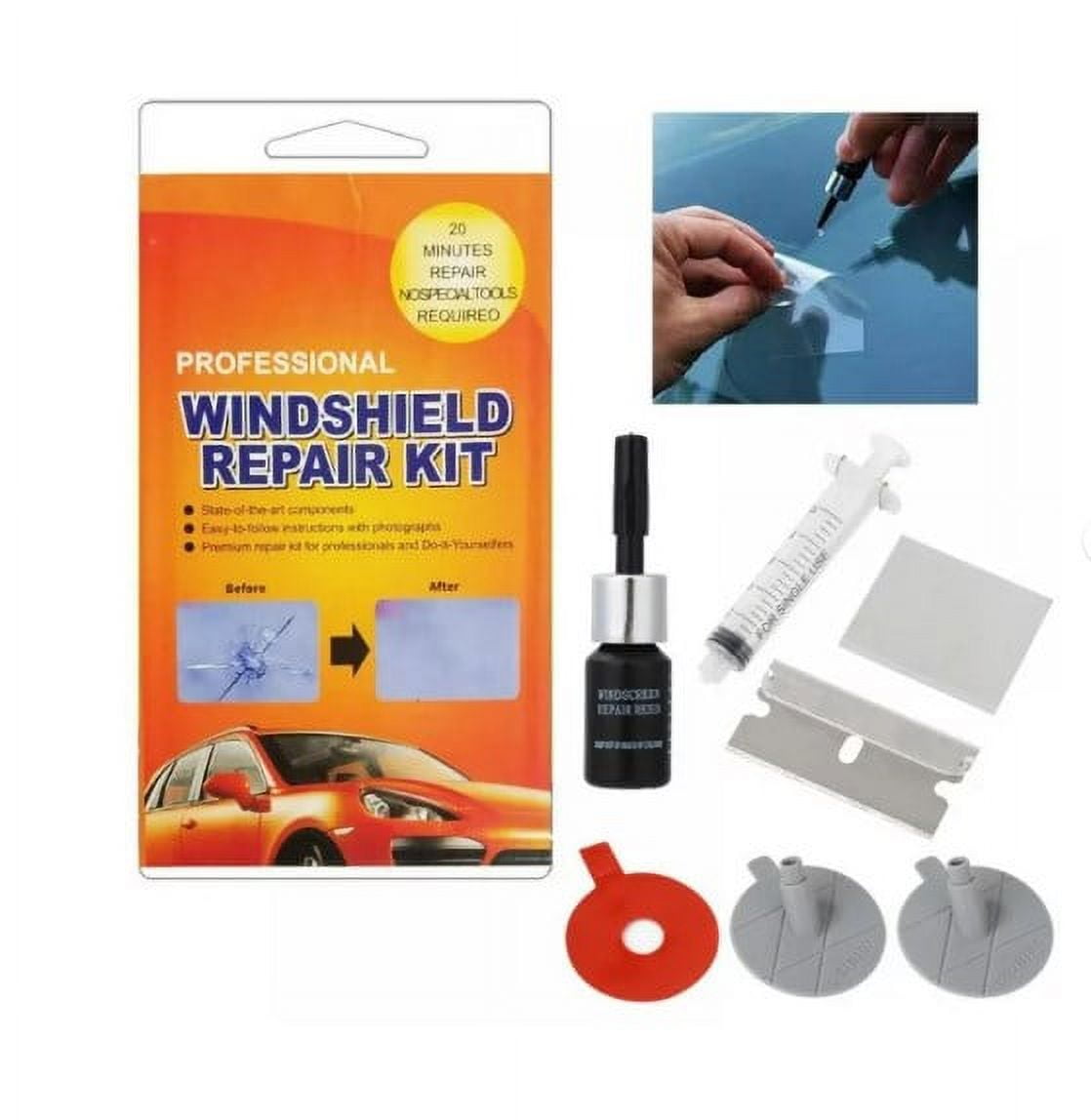 Automotive Car Windshield Cracked Glass Repair to Fix Auto Glass Windshield Crack Crack Bulll's-Eyes Stars
