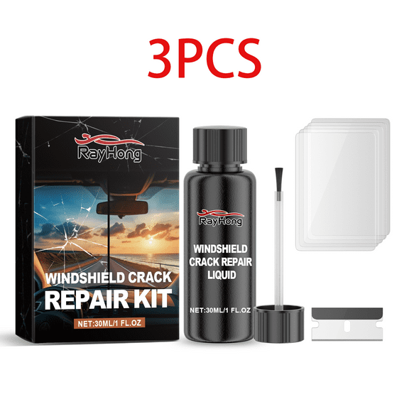 Automotive Car Windshield Cracked Glass Repair to Fix Auto Glass Windshield Crack