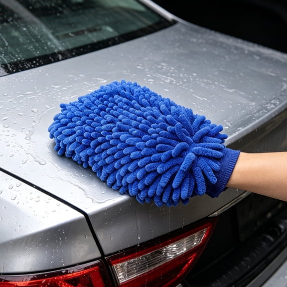 Automotive Care Accessory, Scratch Proof Gentle on Paint Car Wash Mitt Replacement, Heavy Duty Non Abrasive Wash Mitts for Car Washing, Quick Drying Detailing Microfiber Mitt,