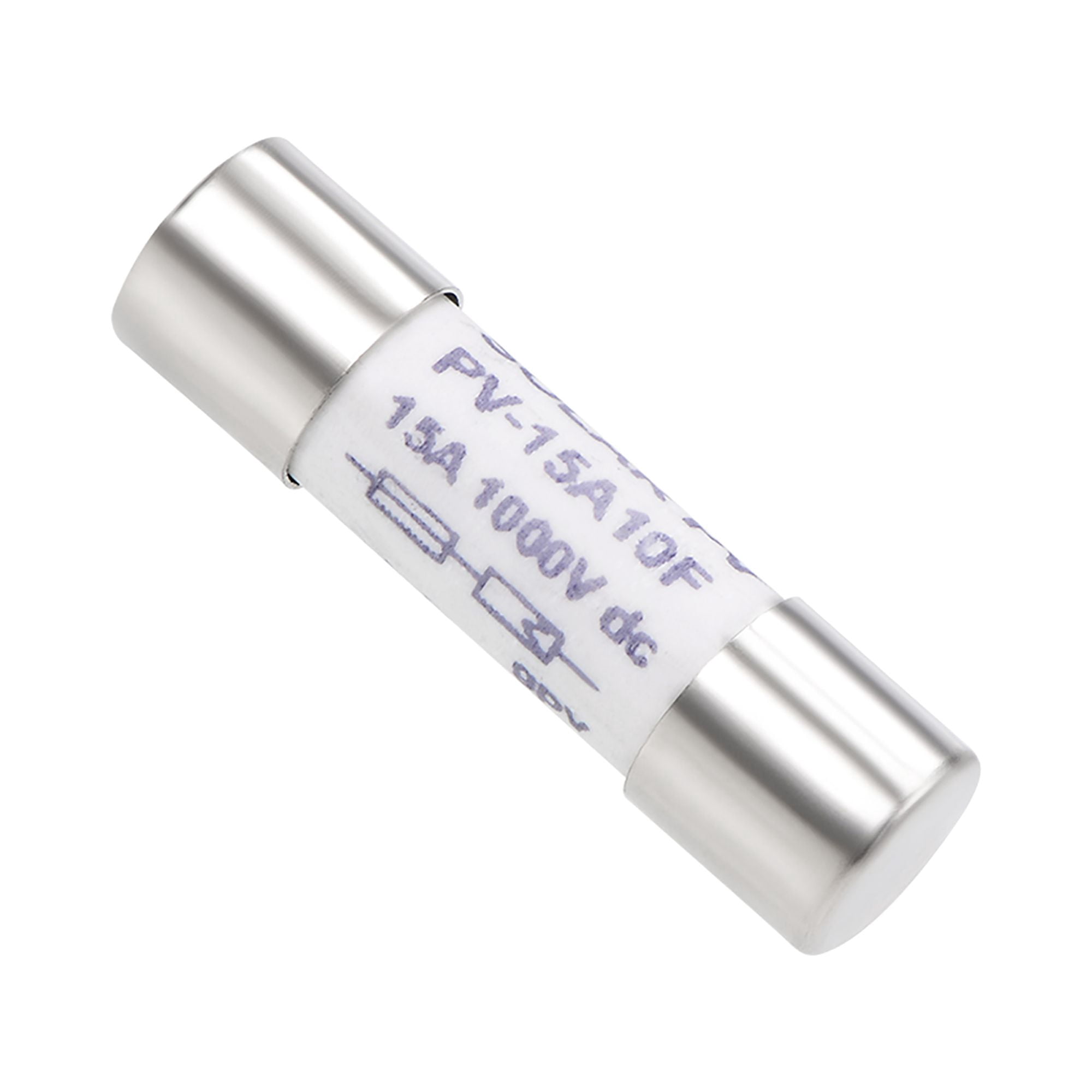 Automotive Cartridge Fuse 15A DC 1000V 10x38mm Fast Blow Replacement for Car Stereo Audio Alarm Amplifier Ceramic