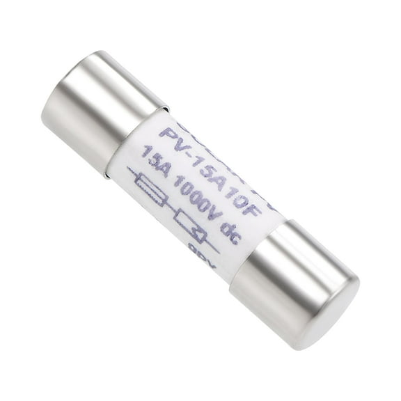 Automotive Cartridge Fuse 15A DC 1000V 10x38mm Fast Blow Replacement for Car Stereo Audio Alarm Amplifier Ceramic