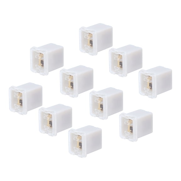 Automotive Cartridge Fuse 48V 25A Female Terminal J Case Box Low Profile Car Truck White 10pcs