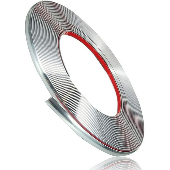 Automotive Chrome Trim Molding 1/2"(12mm) Wide - 32Foot Car Body Side Chrome Moulding Trim Strip(Self Adhesive) for Auto/Truck/RV Door Window Bumper Scratch-Proof