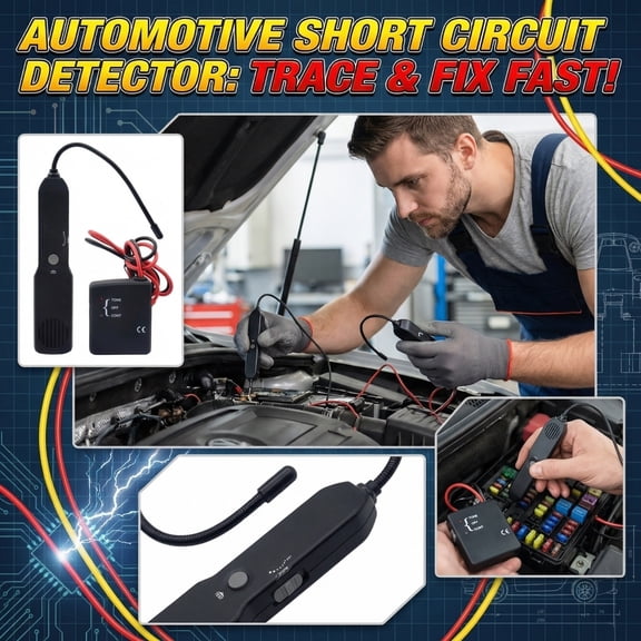 Automotive Circuit Breaker Finder Electrical Tester, 12-424V Wire Tracer Short Circuit Finder, Cable Tracker  for Car and Home Diagnostics,Black