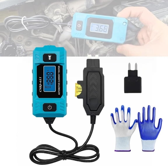Automotive Circuit Fault Probe Tester, 20A 48V Car Relay Fuse Blade Checker with Blue Backlit LCD Screen & Front Light, Portable High-Precision Current Tester