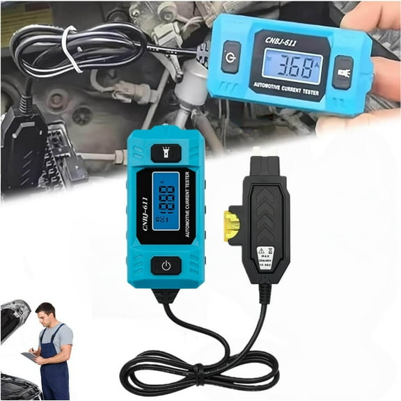 Automotive Circuit Fault Probe Tester, 20A 48V Car Relay Fuse Blade Checker High Precision, 2-in-1 Portable Current Waterproof Diagnostic Tool with LED Display Lighting for Vehicle(1PC)
