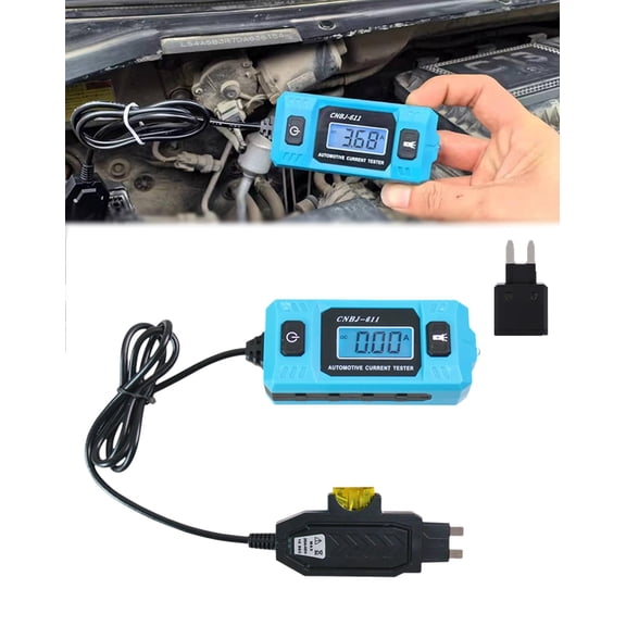 Automotive Circuit Fault Probe Tester, High-Precision 20A 48V Current Tester, Wire Tracer, Relay Fuse Blade Checker, Short Finder. Waterproof with Backlit LCD Display & Built-in Light for Car, Truck