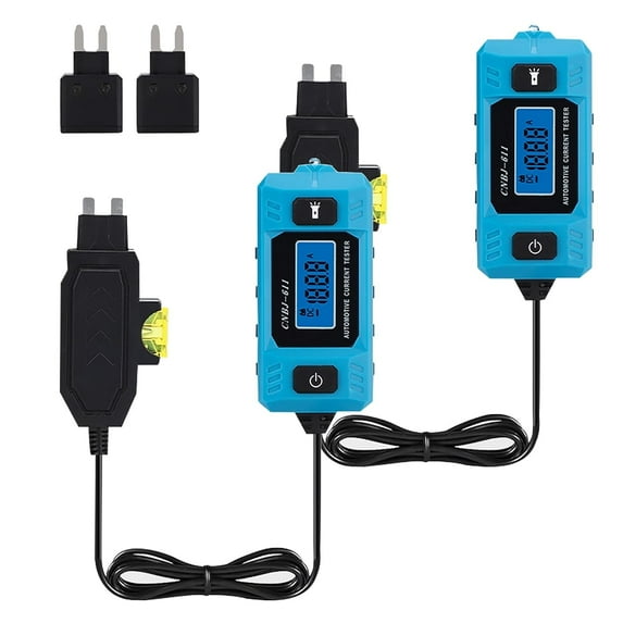 Automotive Circuit Fault Probe Tester, High-Precision Current Tester, 20A 48V Car Relay Fuse Blade Checker, Built-in Front Light with Blue Backlit LCD Screen (2pcs)