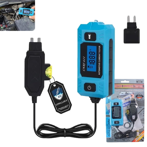 Automotive Circuit Fault Probe Tester, High-Precision Current Tester, 20A 48V Car Relay Fuse Blade Checker, Built-in Front Light with Blue Backlit LCD Screen.(1 pcs)