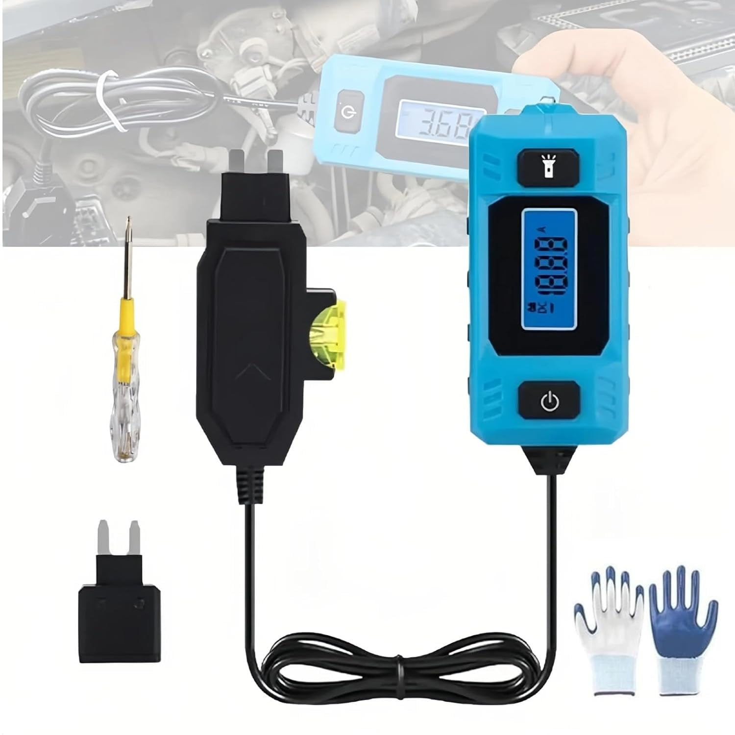 Automotive Circuit Fault Probe Tester, Portable High-Precision 20a 48v Car Circuit Probe Tester with Led Display & Front Lighting, Water Proof Car Relay Fuse Blade Checker for Various Vehicles (1PC)