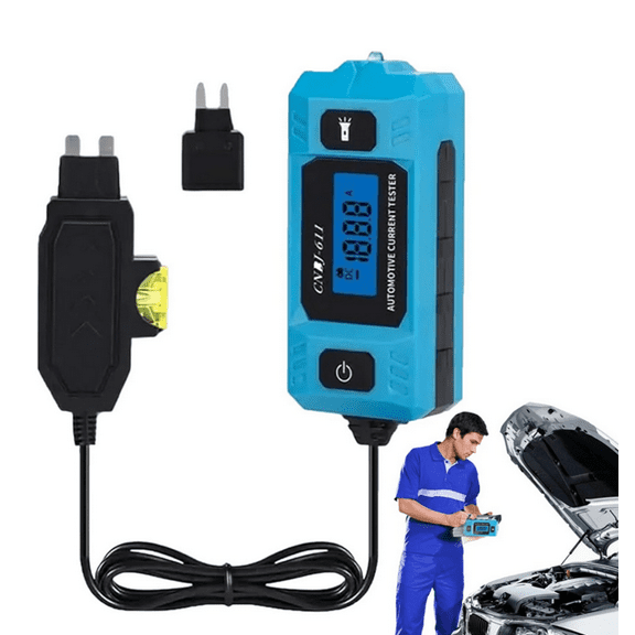 Automotive Circuit Fault Probe Tester, Relay Tester 12V Car Relay Tester, High-Precision Current Tester, 20A 48V Car Relay Fuse Blade Checker with LED Display & Front Light, Short & Open Finder 1PC