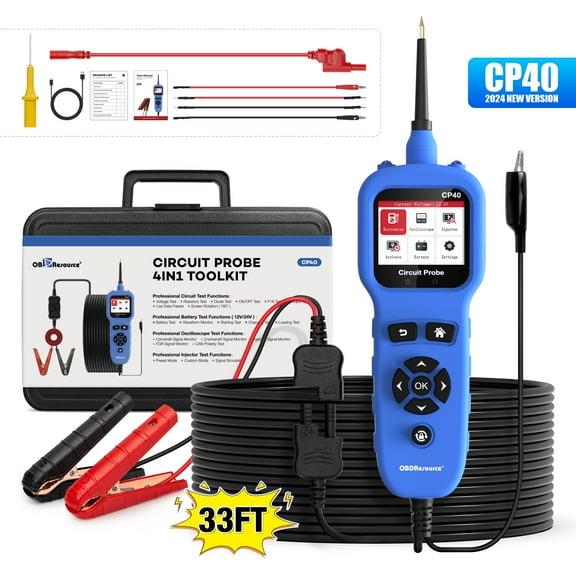 Automotive Circuit Probe Tester Kit; 12 24V DC Car Circuit Tester Digital Multimeter Oscilloscope Fuel Injector Battery Tester;Auto Short Circuit Finder Resistance Relay Diode Fuse Tester